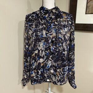 *CABI* Starry Night Long Sleeve Button Down Size Medium